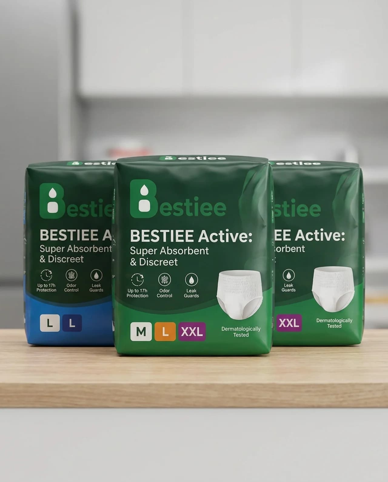 Bestiee Active packs on a kitchen bench